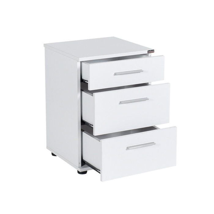 Hanah Home Mesita de Noche Kmd-530-Bb-1 Blanca 3 Cajones